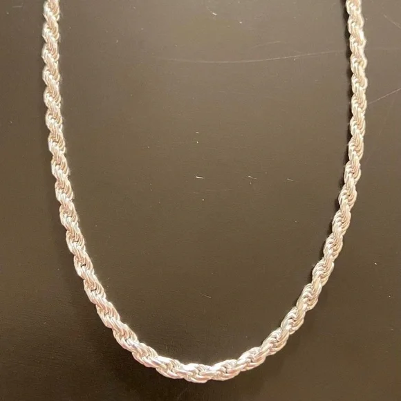 Silver Chain Solid Silver Rope 18in 3mm - Picture 4 of 4